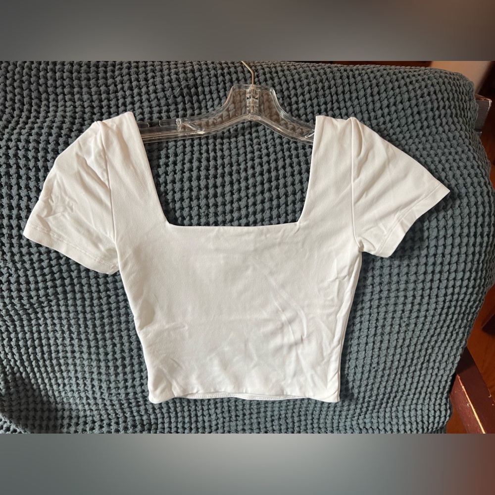Babaton White Square Neck Crop Top Size XXS